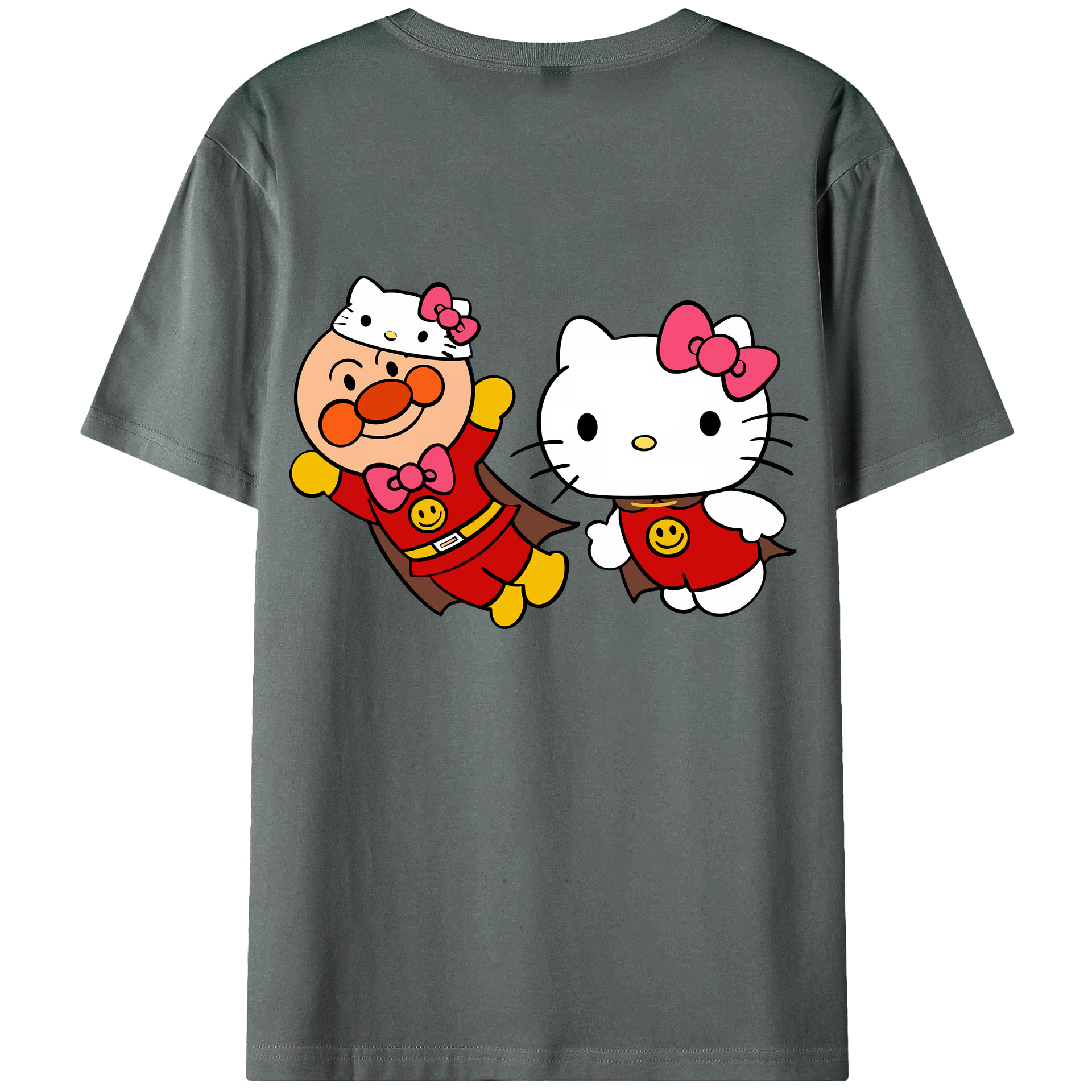 （画像用） アンパンマン Anpanman 綿100％ メンズ半袖Tシャツ（バックプリント） 通気性